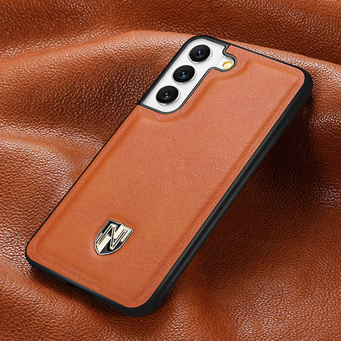 Funda Lujo Cuero Carcasa S06D para Samsung Galaxy S21 5G Naranja