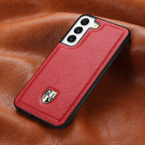 Funda Lujo Cuero Carcasa S06D para Samsung Galaxy S21 FE 5G Rojo