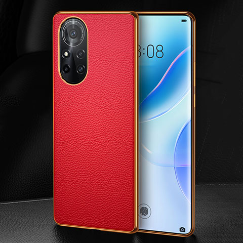 Funda Lujo Cuero Carcasa S07 para Huawei Nova 8 5G Rojo