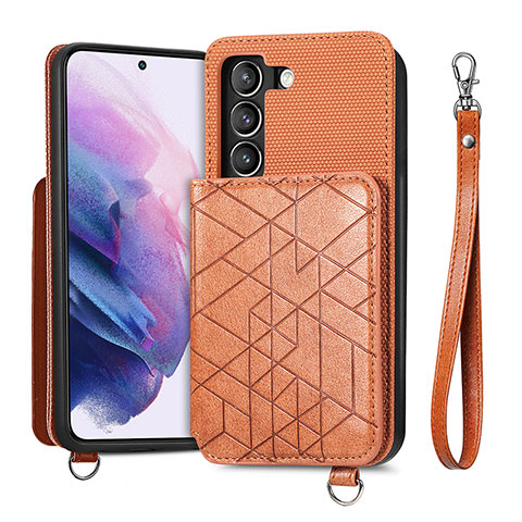 Funda Lujo Cuero Carcasa S08D para Samsung Galaxy S21 FE 5G Marron