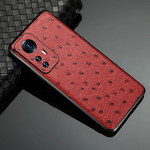 Funda Lujo Cuero Carcasa S09 para Xiaomi Mi 12S Pro 5G Rojo