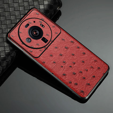 Funda Lujo Cuero Carcasa S11 para Xiaomi Mi 12 Ultra 5G Rojo