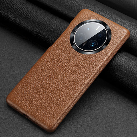 Funda Lujo Cuero Carcasa ST2 para Huawei Mate 60 Pro Marron