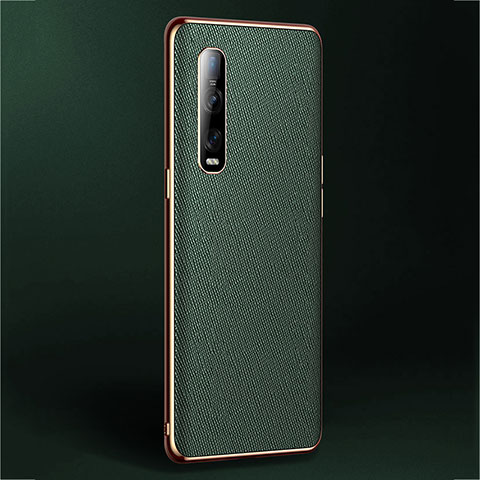 Funda Lujo Cuero Carcasa U02 para Oppo Find X2 Pro Verde