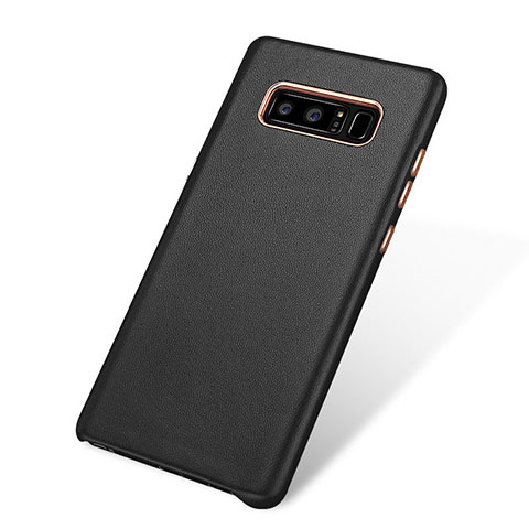 Funda Lujo Cuero Carcasa W01 para Samsung Galaxy Note 8 Negro