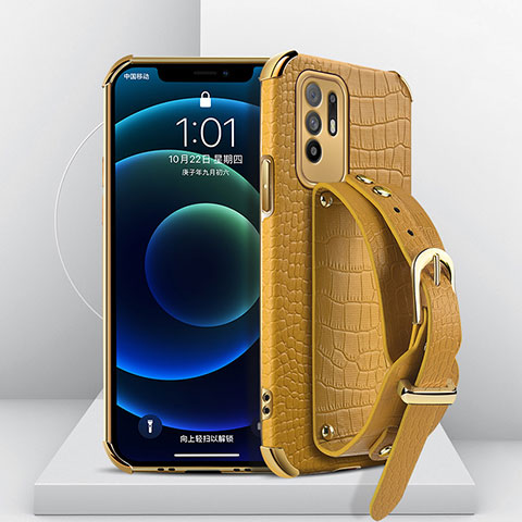 Funda Lujo Cuero Carcasa XD1 para Oppo F19 Pro+ Plus 5G Amarillo