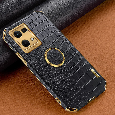 Funda Lujo Cuero Carcasa XD1 para Oppo Reno8 4G Negro