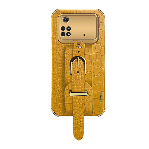 Funda Lujo Cuero Carcasa XD1 para Xiaomi Poco M4 Pro 4G Amarillo