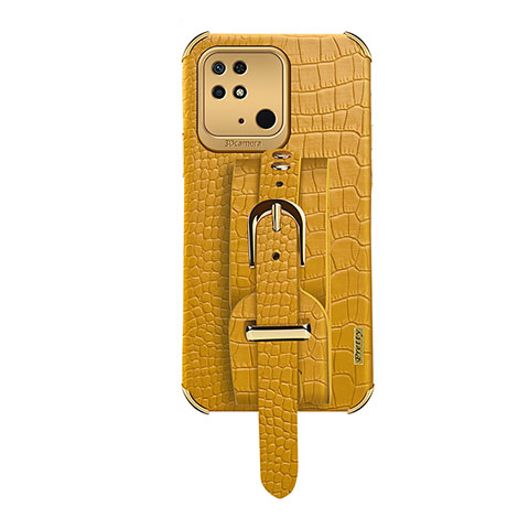 Funda Lujo Cuero Carcasa XD1 para Xiaomi Redmi 10 India Amarillo