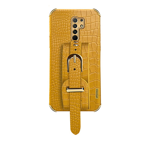 Funda Lujo Cuero Carcasa XD1 para Xiaomi Redmi 9 Prime India Amarillo