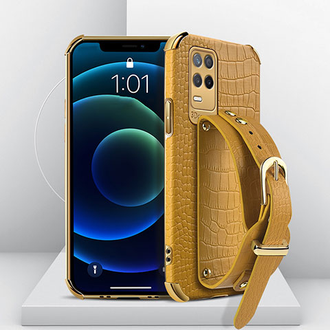 Funda Lujo Cuero Carcasa XD2 para Realme 8 Pro Amarillo