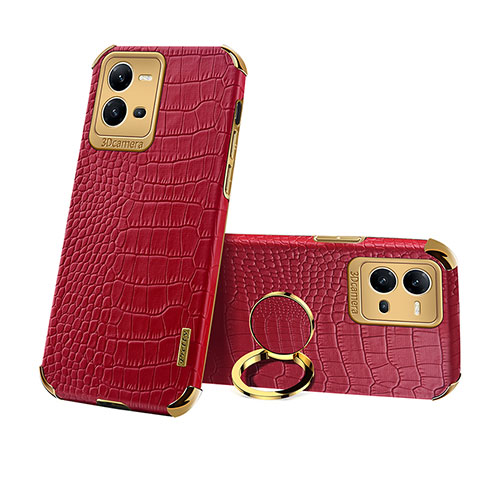 Funda Lujo Cuero Carcasa XD2 para Vivo V25 5G Rojo