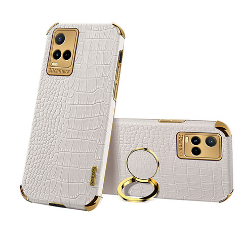 Funda Lujo Cuero Carcasa XD2 para Vivo Y21e Blanco