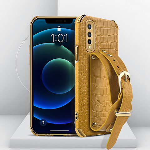 Funda Lujo Cuero Carcasa XD2 para Vivo Y70S 5G Amarillo