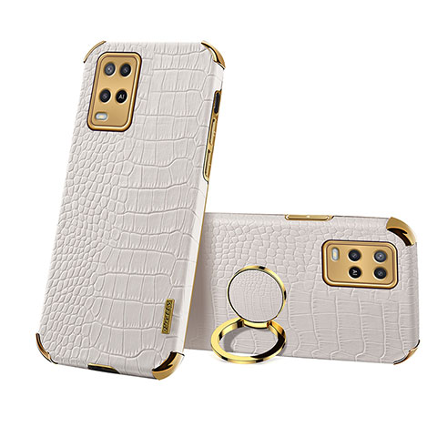 Funda Lujo Cuero Carcasa XD3 para Oppo A54 4G Blanco