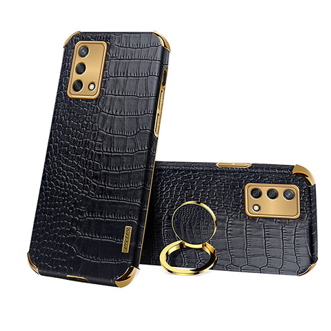 Funda Lujo Cuero Carcasa XD3 para Oppo F19 Negro