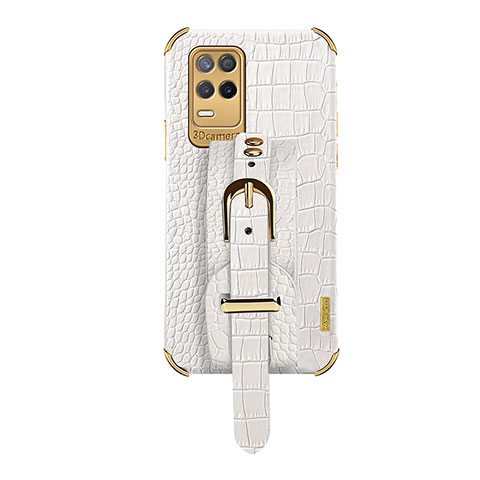 Funda Lujo Cuero Carcasa XD3 para Realme 8 Pro Blanco