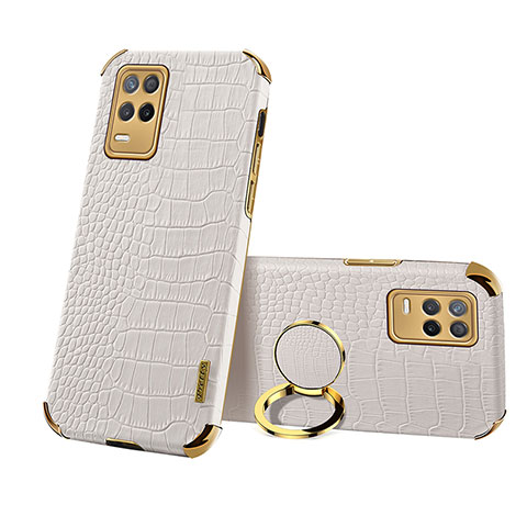 Funda Lujo Cuero Carcasa XD3 para Realme 9 5G India Blanco