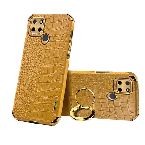 Funda Lujo Cuero Carcasa XD3 para Realme C21Y Amarillo