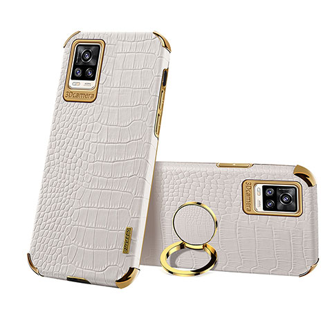 Funda Lujo Cuero Carcasa XD3 para Vivo V20 Blanco