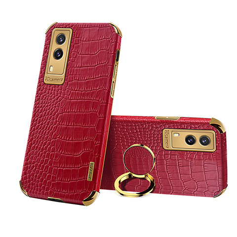 Funda Lujo Cuero Carcasa XD3 para Vivo V21e 5G Rojo