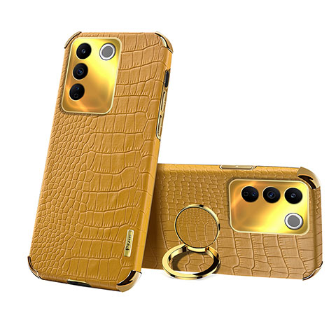 Funda Lujo Cuero Carcasa XD3 para Vivo V27e 5G Amarillo