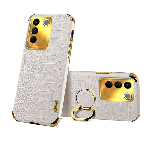 Funda Lujo Cuero Carcasa XD3 para Vivo V27e 5G Blanco