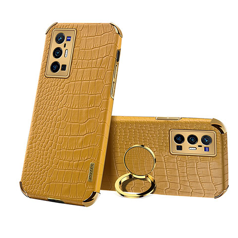 Funda Lujo Cuero Carcasa XD3 para Vivo X70 Pro+ Plus 5G Amarillo