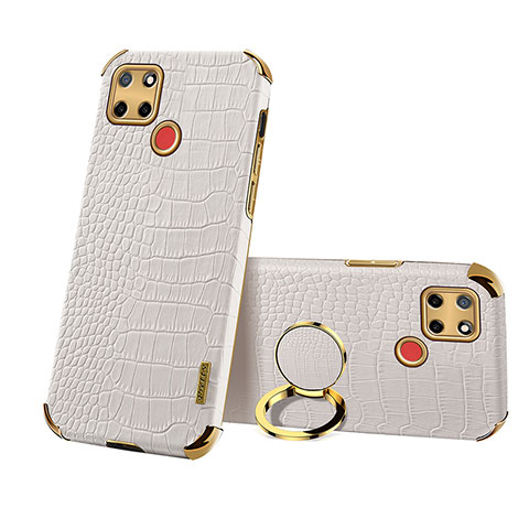 Funda Lujo Cuero Carcasa XD4 para Realme C12 Blanco