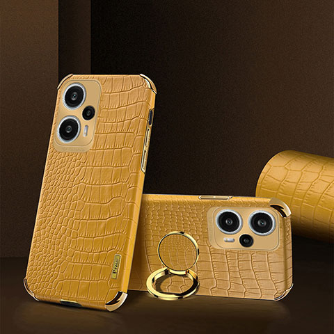 Funda Lujo Cuero Carcasa XD4 para Xiaomi Poco F5 5G Amarillo