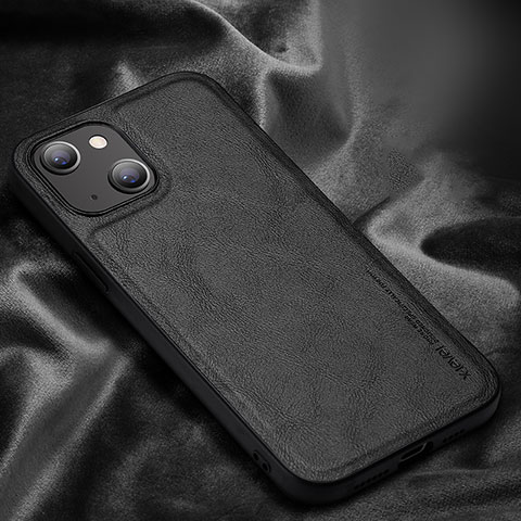 Funda Lujo Cuero Carcasa XV1 para Apple iPhone 13 Negro