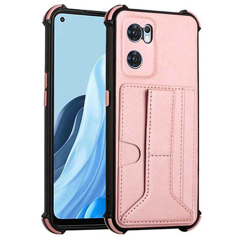 Funda Lujo Cuero Carcasa Y01B para OnePlus Nord CE 2 5G Oro Rosa