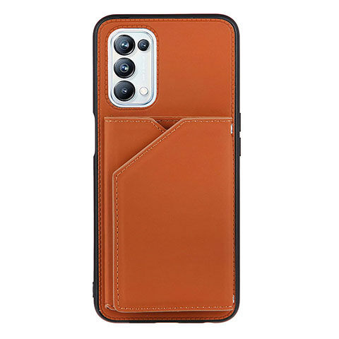 Funda Lujo Cuero Carcasa Y01B para Oppo A74 5G Marron