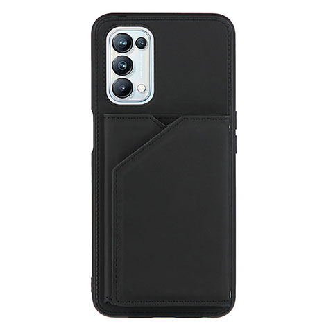 Funda Lujo Cuero Carcasa Y01B para Oppo A74 5G Negro