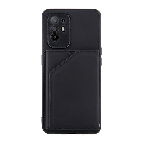 Funda Lujo Cuero Carcasa Y01B para Oppo A94 5G Negro