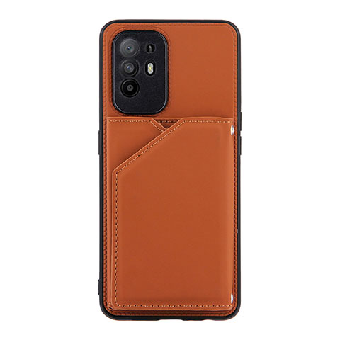 Funda Lujo Cuero Carcasa Y01B para Oppo A95 5G Marron