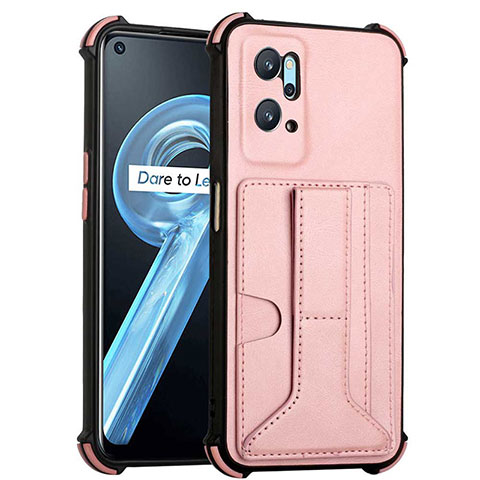 Funda Lujo Cuero Carcasa Y01B para Oppo A96 4G Oro Rosa