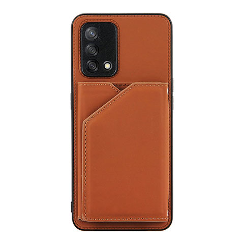 Funda Lujo Cuero Carcasa Y01B para Oppo F19 Marron