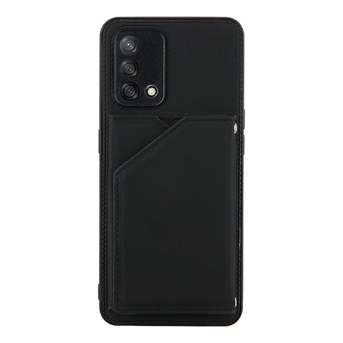 Funda Lujo Cuero Carcasa Y01B para Oppo F19 Negro