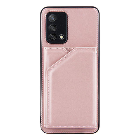 Funda Lujo Cuero Carcasa Y01B para Oppo F19s Oro Rosa