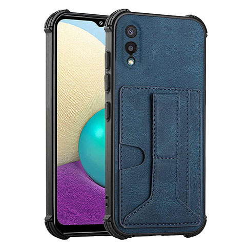 Funda Lujo Cuero Carcasa Y01B para Samsung Galaxy A02 Azul