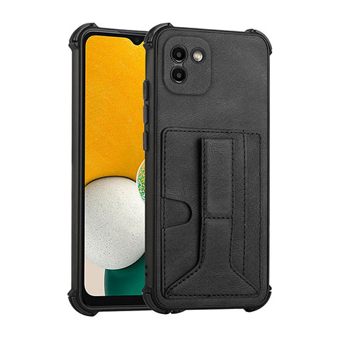 Funda Lujo Cuero Carcasa Y01B para Samsung Galaxy A03 Negro