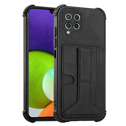 Funda Lujo Cuero Carcasa Y01B para Samsung Galaxy A22 4G Negro