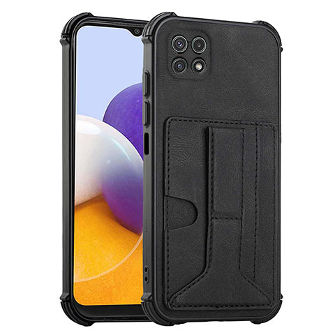 Funda Lujo Cuero Carcasa Y01B para Samsung Galaxy A22 5G Negro