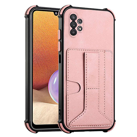 Funda Lujo Cuero Carcasa Y01B para Samsung Galaxy A32 5G Oro Rosa