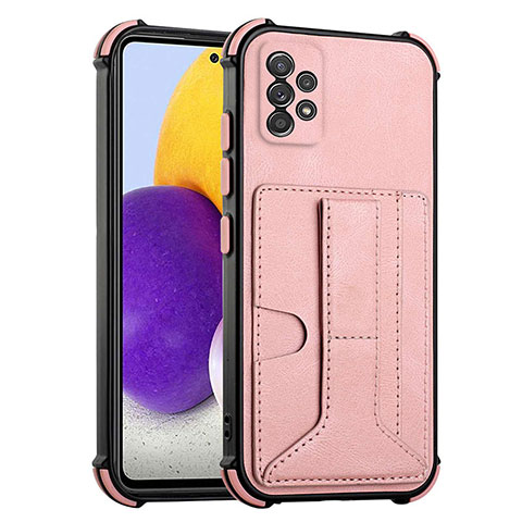 Funda Lujo Cuero Carcasa Y01B para Samsung Galaxy A52 4G Oro Rosa