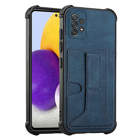 Funda Lujo Cuero Carcasa Y01B para Samsung Galaxy A52 5G Azul