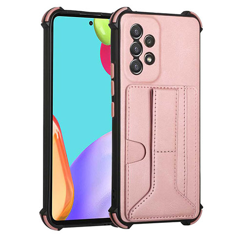 Funda Lujo Cuero Carcasa Y01B para Samsung Galaxy A53 5G Oro Rosa