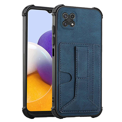 Funda Lujo Cuero Carcasa Y01B para Samsung Galaxy F42 5G Azul