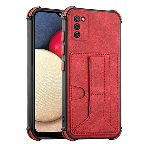 Funda Lujo Cuero Carcasa Y01B para Samsung Galaxy M02s Rojo